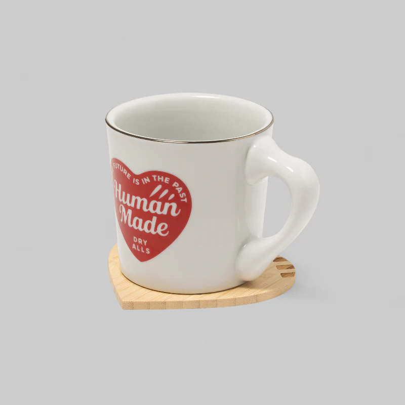 Heart Bamboo Coaster Set 2 Pack - Beige - Image 3