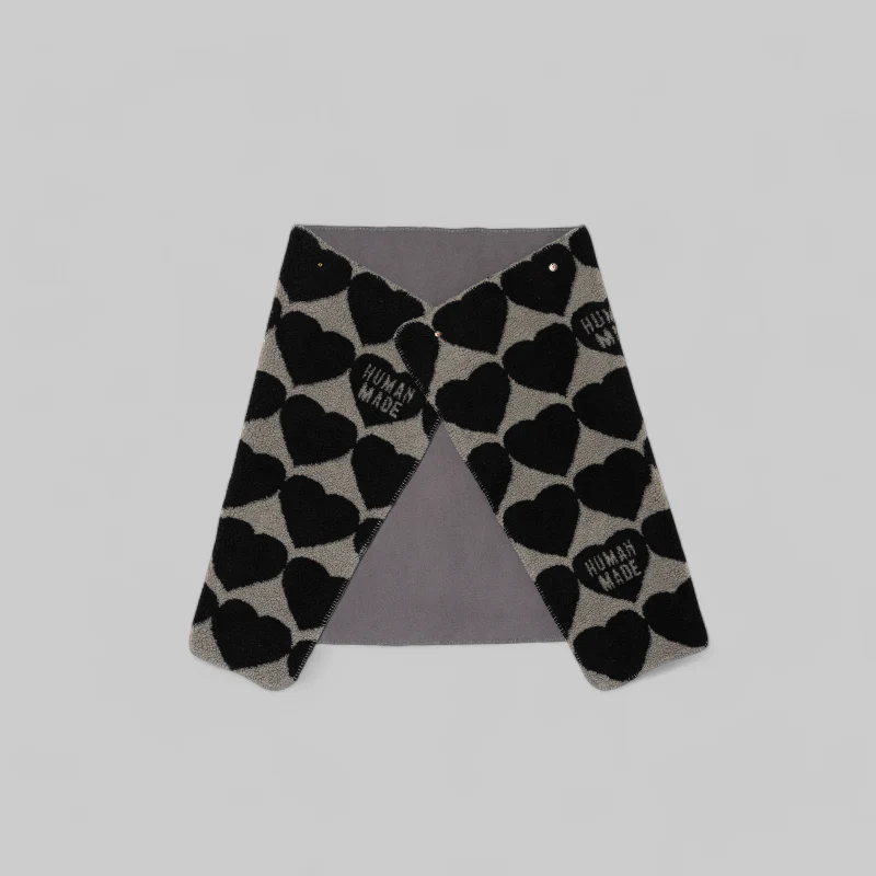 Heart Fleece Blanket - Black - Image 2