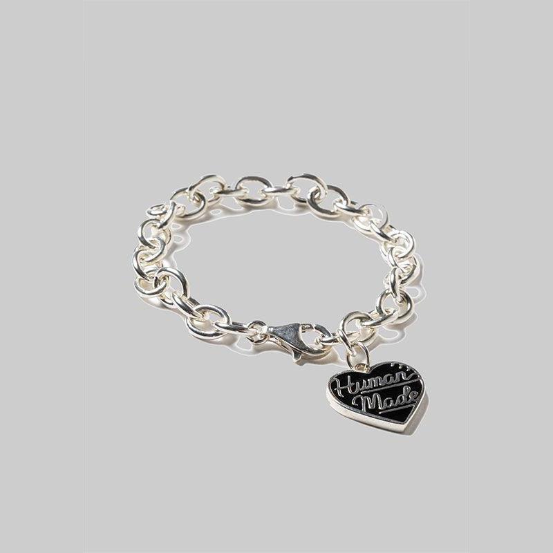 Heart Silver Bracelet - Black - Image 3