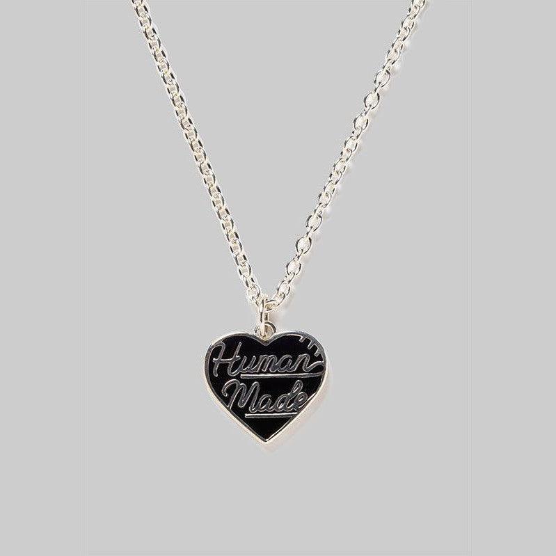 Heart Silver Necklace - Black