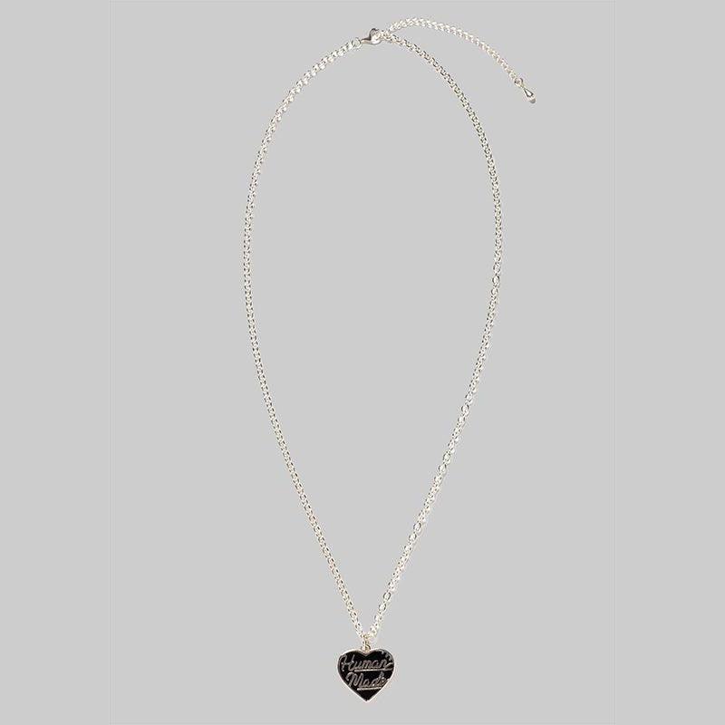 Heart Silver Necklace - Black - Image 3