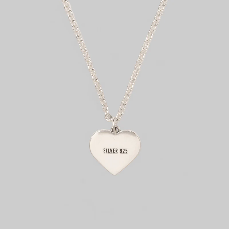 Heart Silver Necklace - Silver - Image 2