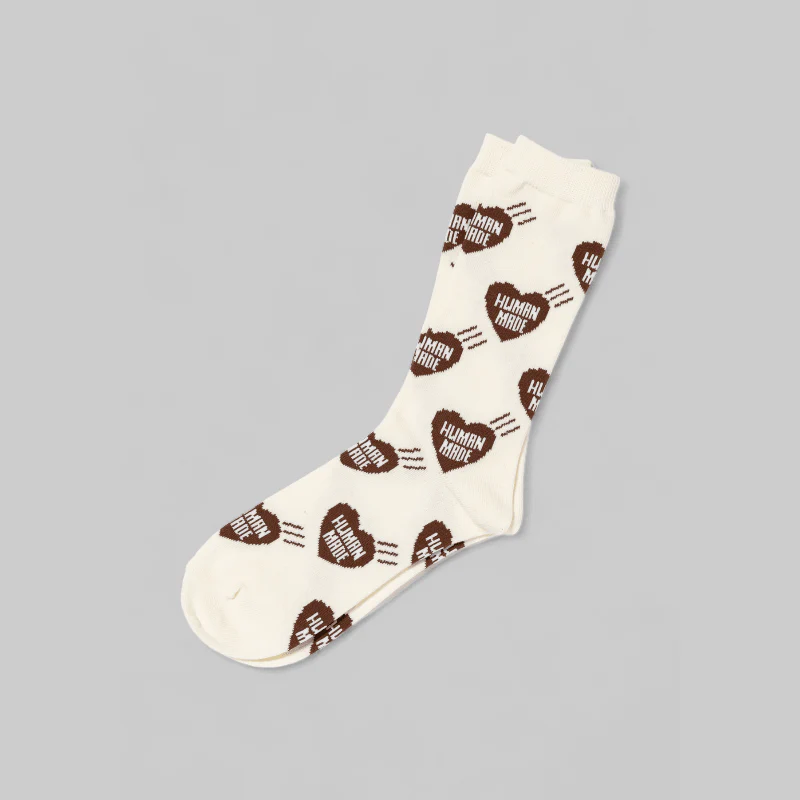 Heart Socks - Brown