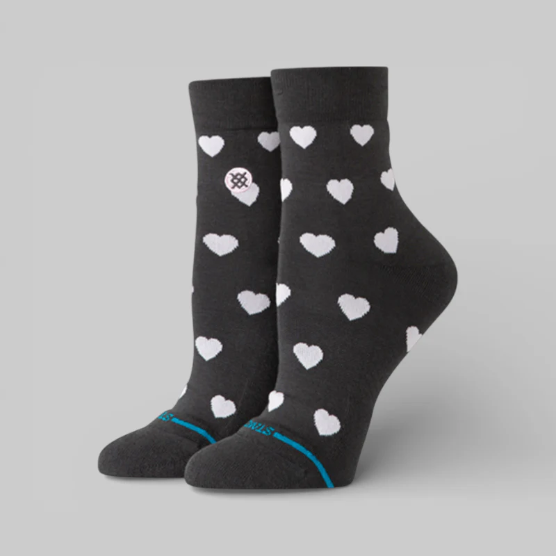 Women's Hearts Lowrider Sock - Charcoal
