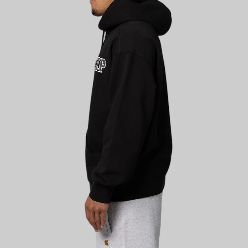 Hooded Mini WIP Sweat Jacket - Black Stone Washed - Image 3