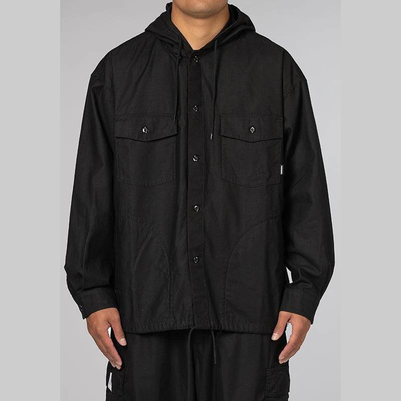 Hooded Shirt LS - Black