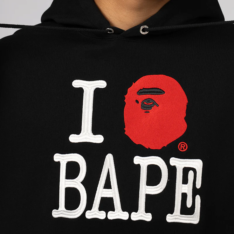 I Love Bape Hoodie - Black - Image 6