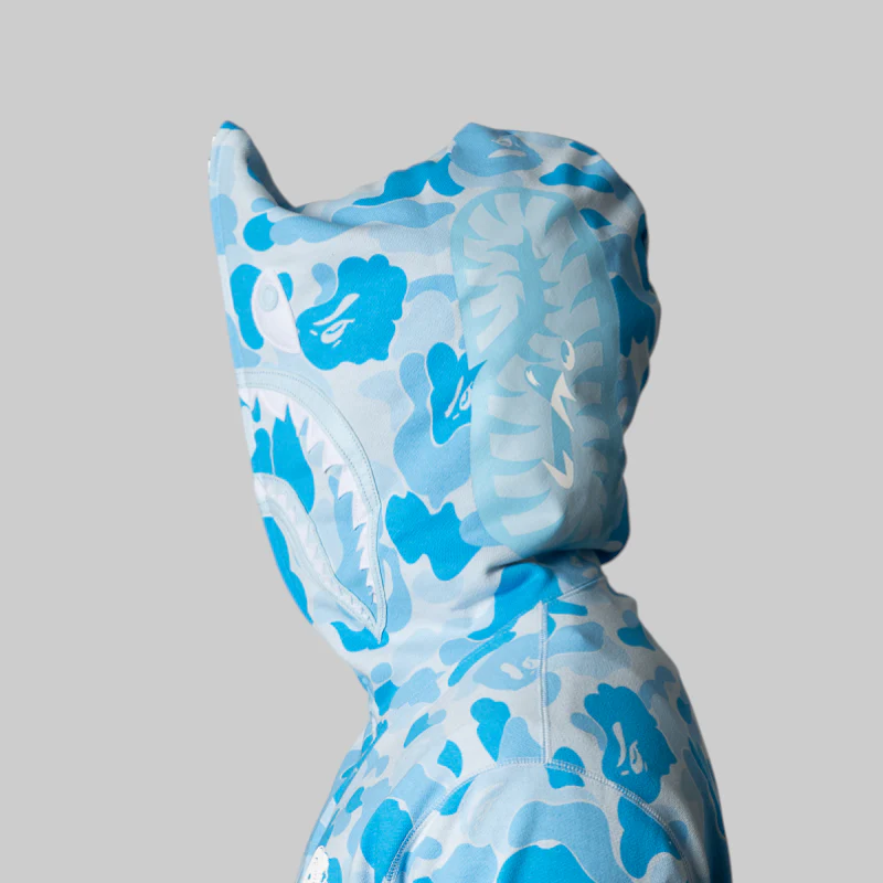 Icy Bape ABC Camo Shark Full Zip Hoodie - Sax - Image 7