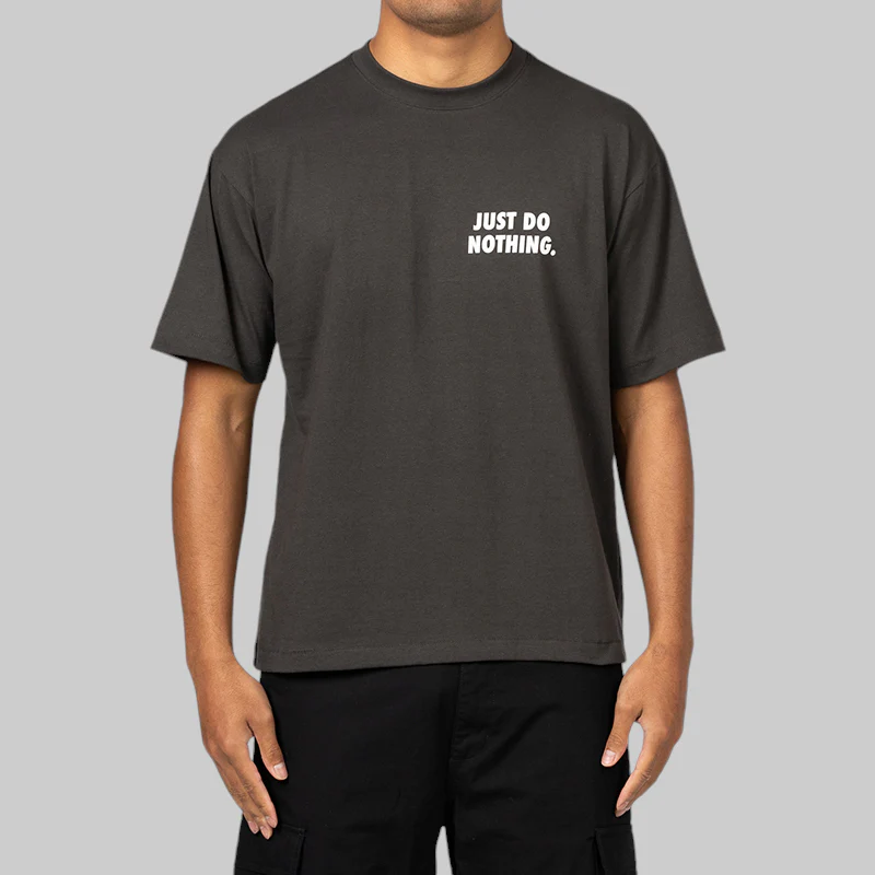 Just Do Nothing Fall T-Shirt - Washed Black - Image 2