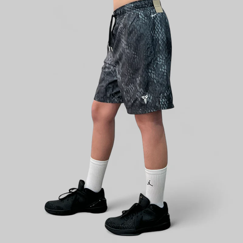 Kids' Kobe Light Weight Woven Short - Black/Reflective Silver - Image 6