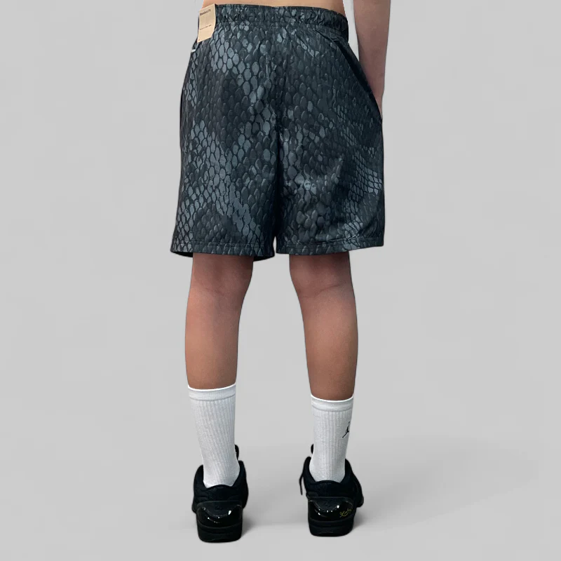 Kids' Kobe Light Weight Woven Short - Black/Reflective Silver - Image 7
