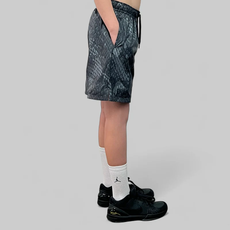 Kids' Kobe Light Weight Woven Short - Black/Reflective Silver - Image 8