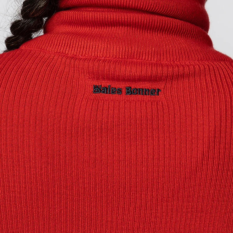X Wales Bonner Knit Track Top - Better Scarlet - Image 4