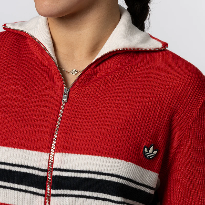 X Wales Bonner Knit Track Top - Better Scarlet - Image 7