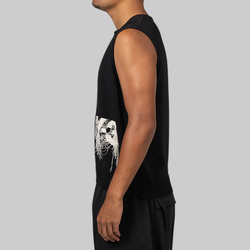 Knit Vest - Black - Image 3