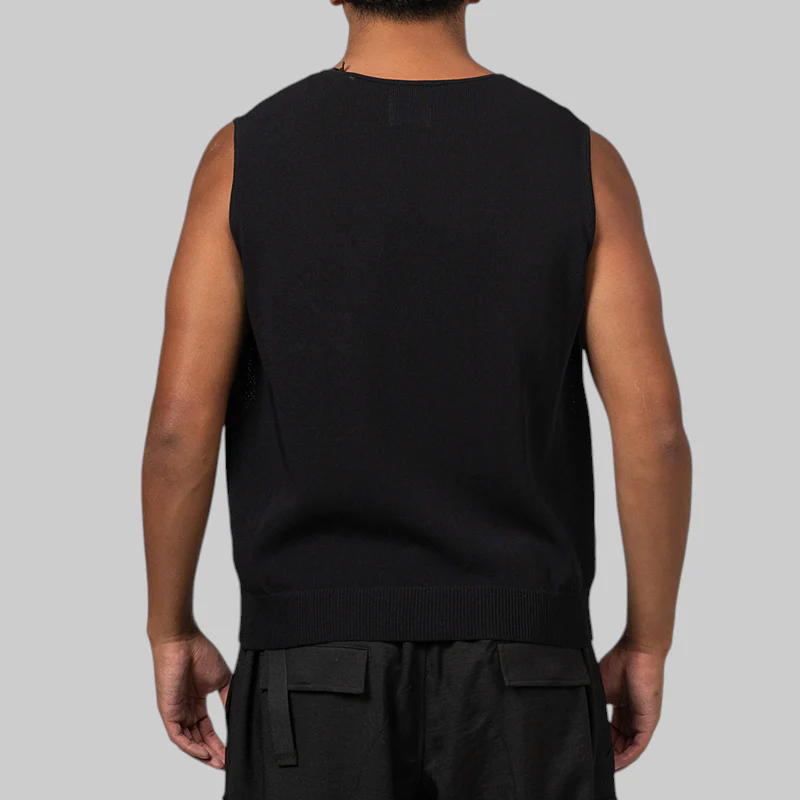Knit Vest - Black - Image 4