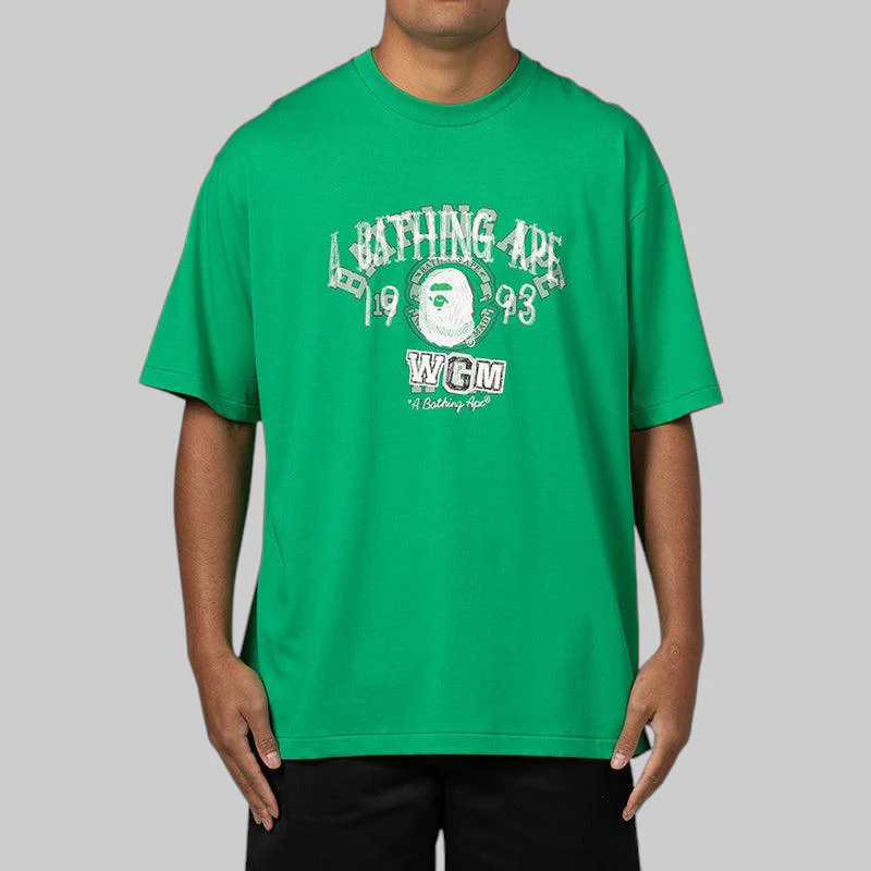 Layered College Relaxed Fit T-Shirt - Green