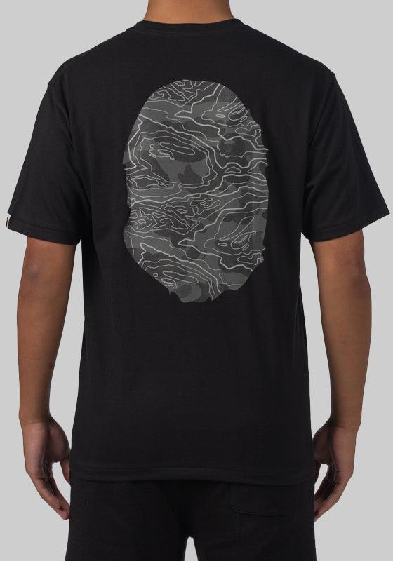 Layered Line Camo Big Ape Head T-Shirt - Black/Black - Image 2