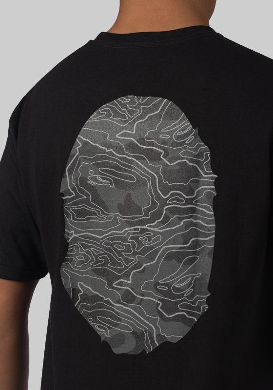 Layered Line Camo Big Ape Head T-Shirt - Black/Black - Image 3
