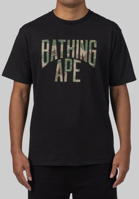 Layered Line Camo NYC Logo T-Shirt - Black/Beige