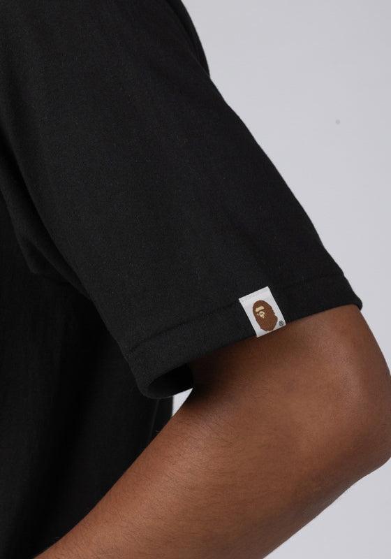 Layered Line Camo On College T-Shirt - Black/Black - Image 3