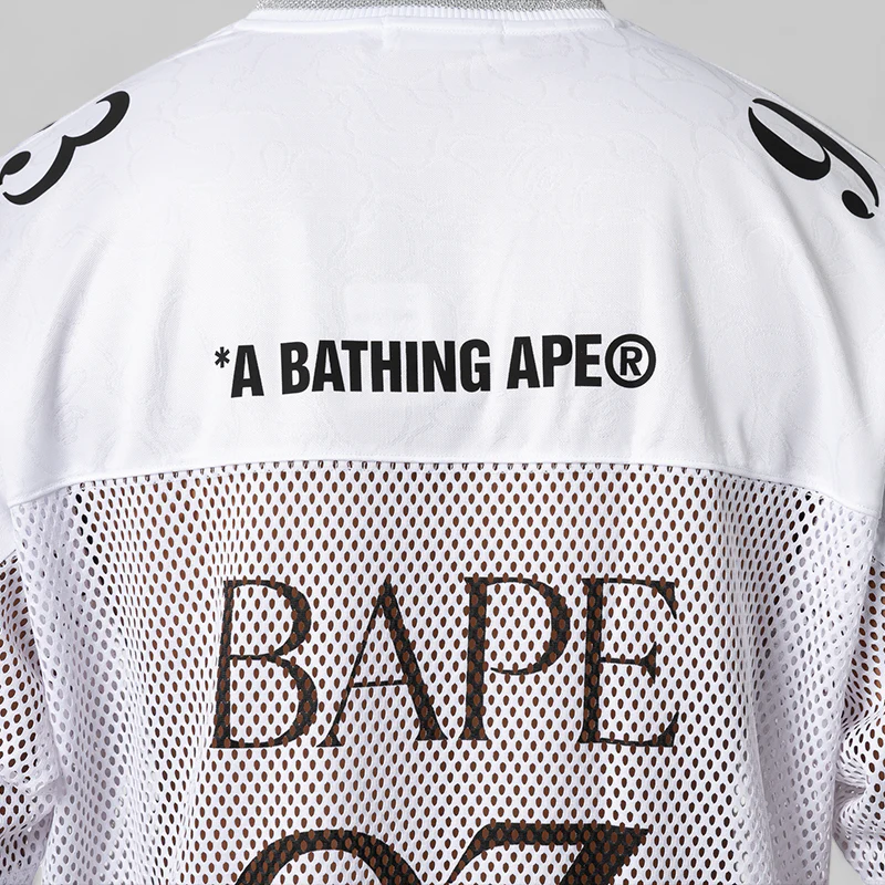Line Camo Multi Logo Relaxed Fit Football Jersey - White - Image 4