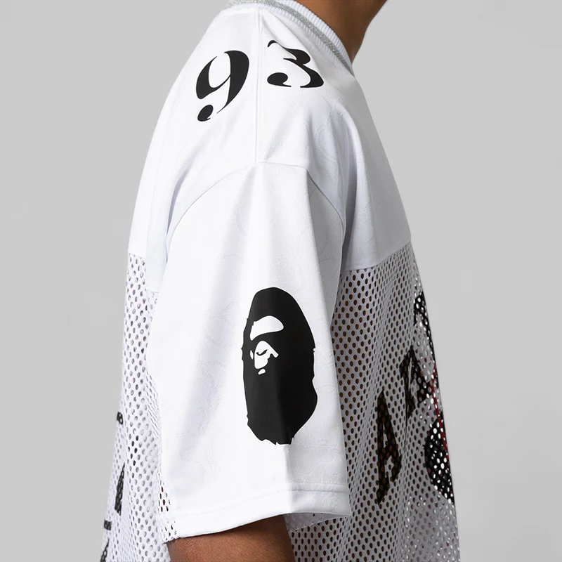 Line Camo Multi Logo Relaxed Fit Football Jersey - White - Image 5