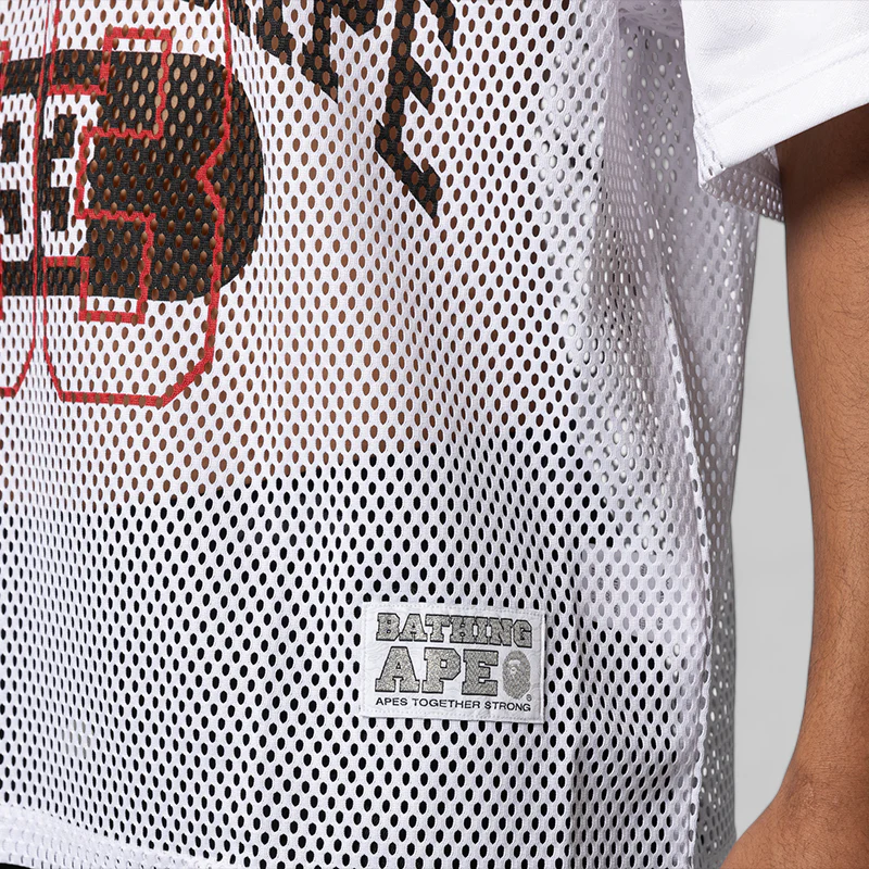 Line Camo Multi Logo Relaxed Fit Football Jersey - White - Image 7