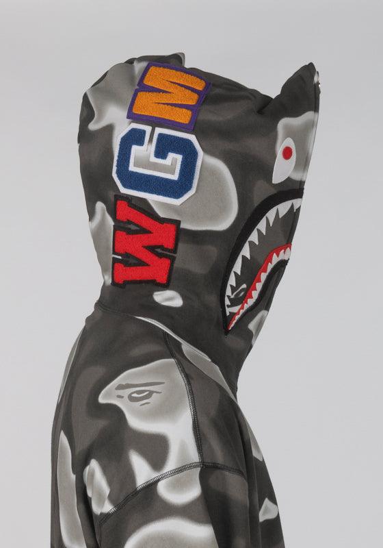 Liquid Camo Shark Full Zip Hoodie - Black
