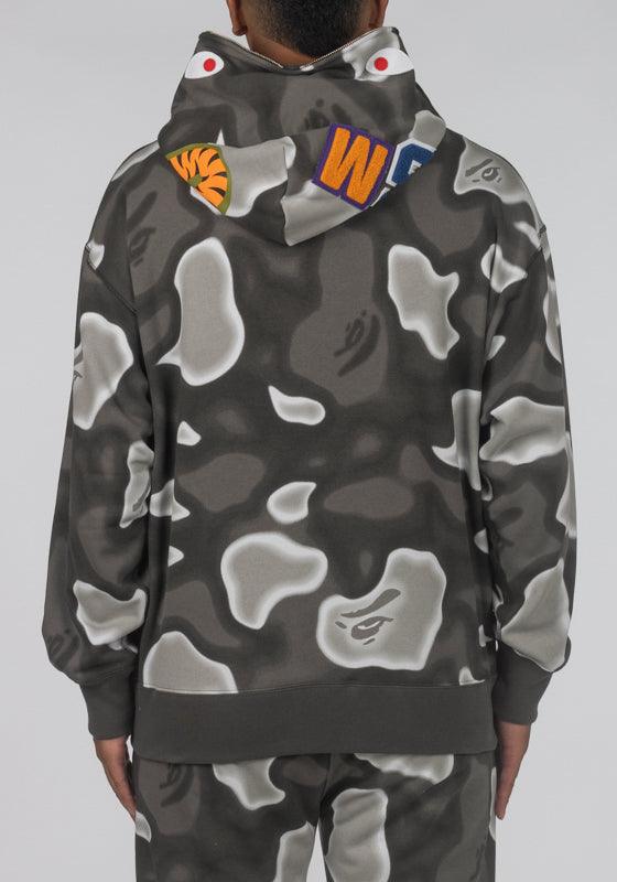 Liquid Camo Shark Full Zip Hoodie - Black - Image 3