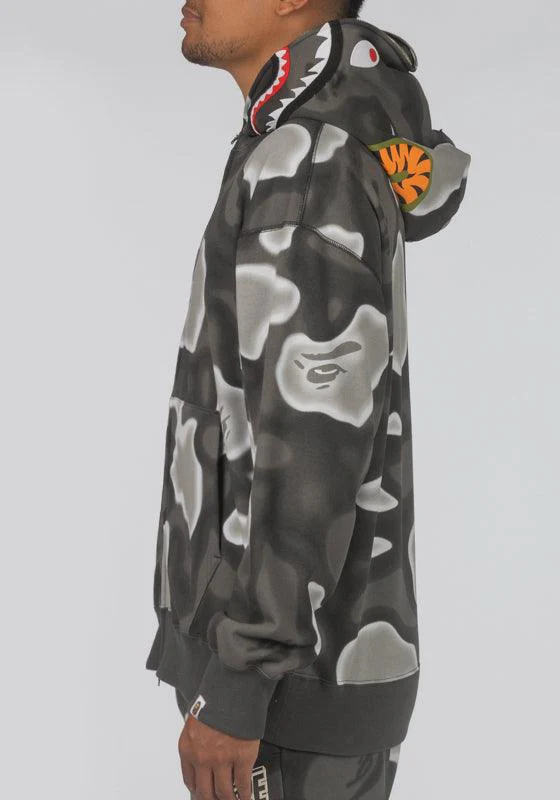 Liquid Camo Shark Full Zip Hoodie - Black - Image 4
