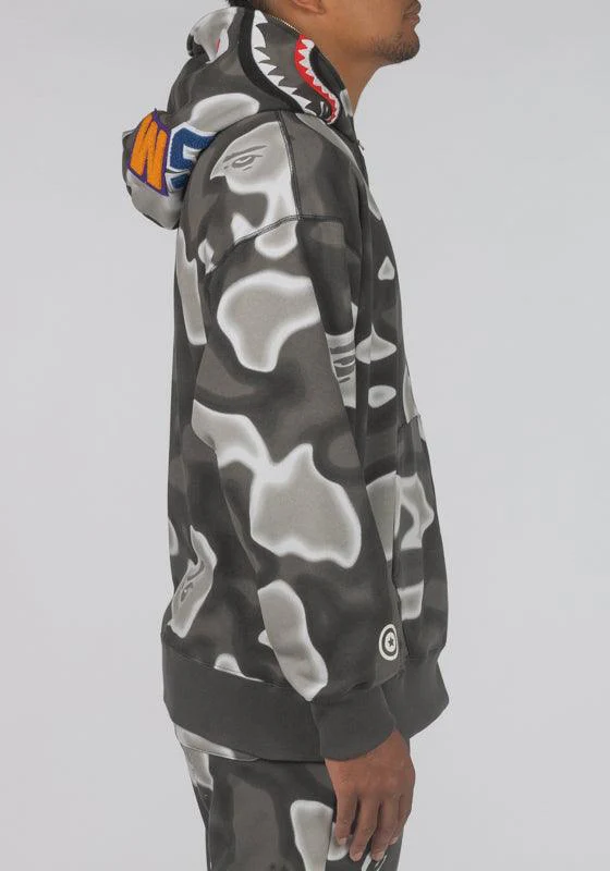 Liquid Camo Shark Full Zip Hoodie - Black - Image 5