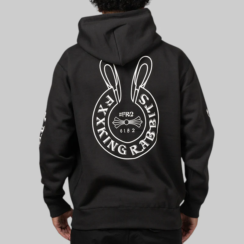 Logo Within Face Outline Zip Hoodie - Black - Image 4