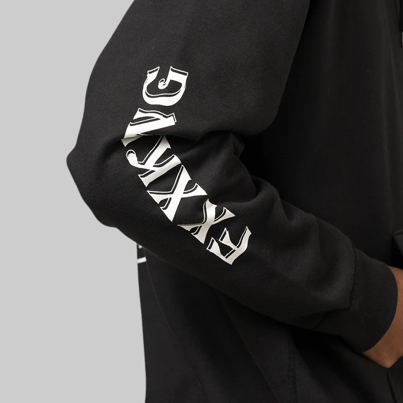Logo Within Face Outline Zip Hoodie - Black - Image 6