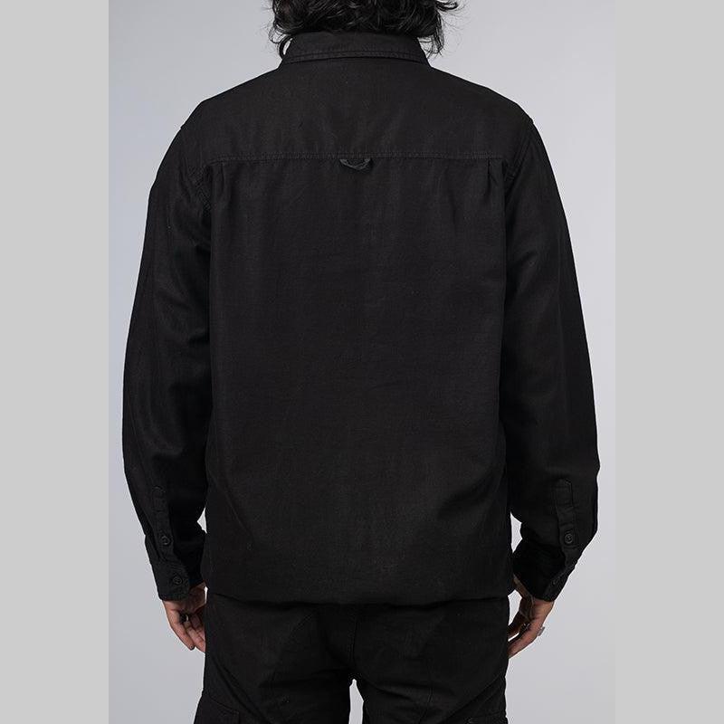Long Sleeve Multi Pocket Shirt - Black - Image 2