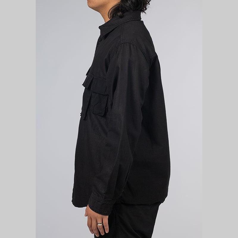 Long Sleeve Multi Pocket Shirt - Black - Image 4