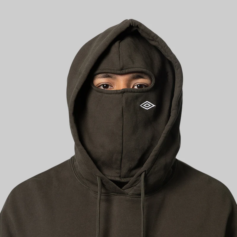 Manc Masked Hoodie - Dark Olive - Image 2