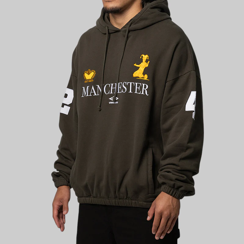 Manc Masked Hoodie - Dark Olive - Image 3