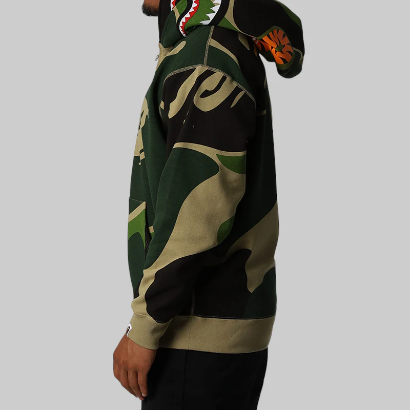 Mega ABC Camo Double Shark Relaxed Fit Hoodie - Green - Image 8