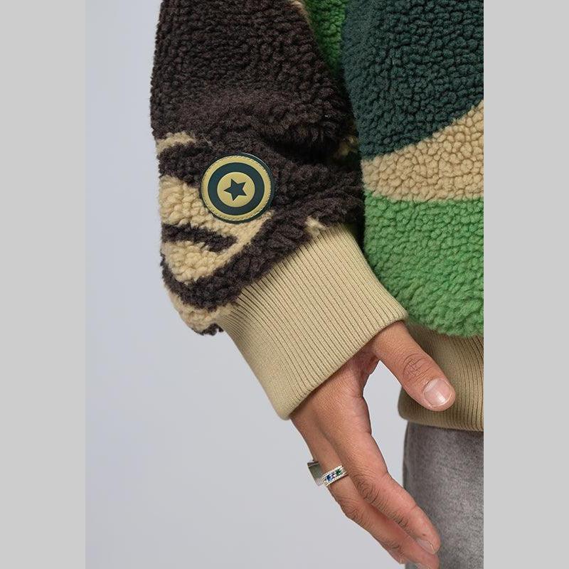 Mega ABC Camo Shark Boa Hoodie Jacket - Green - Image 6
