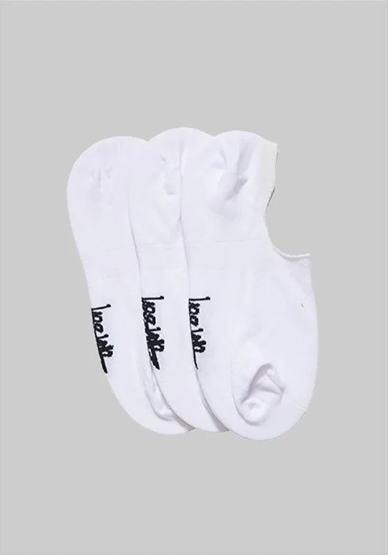 Mens Graffiti No-Show Sock 3 Pack - White