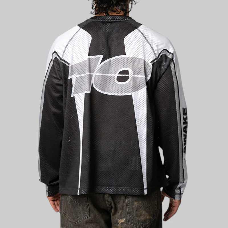 Mesh Jersey Racer Long-Sleeve - Black - Image 4