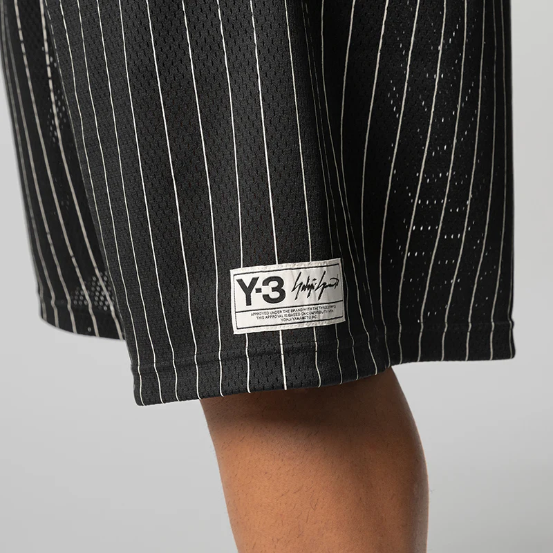 Mesh Pinstripe Short - Black - Image 6