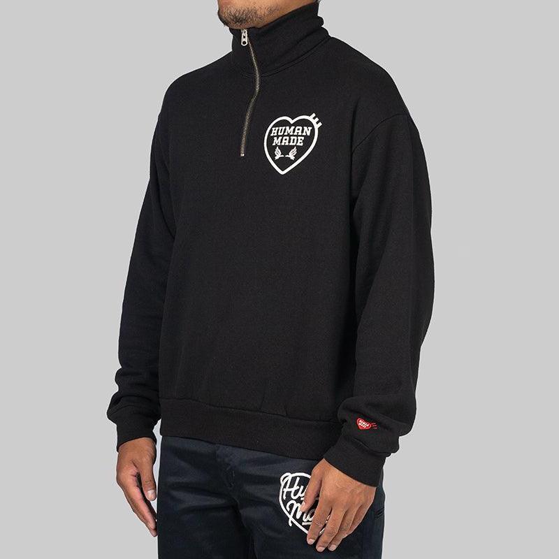 Military Half-Zip Sweatshirt - Black - Image 4