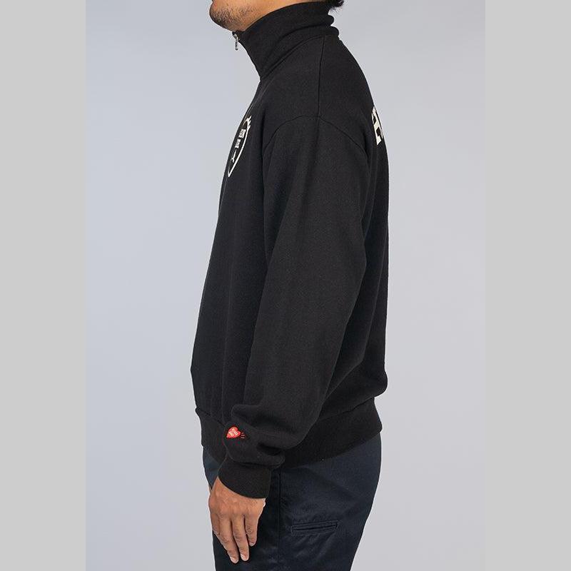 Military Half-Zip Sweatshirt - Black - Image 5