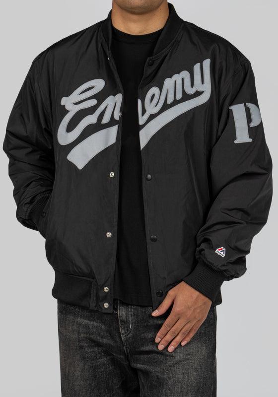 NH X Public Enemy X Majestic Baseball Jacket - Black