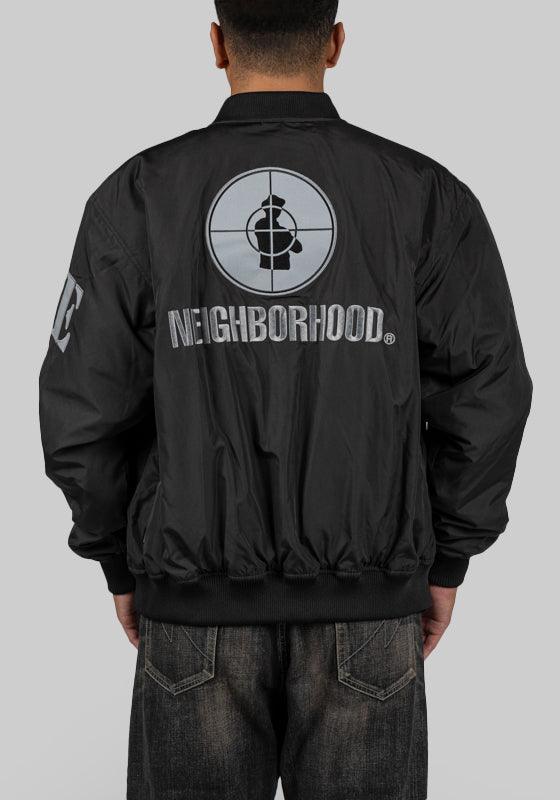 NH X Public Enemy X Majestic Baseball Jacket - Black - Image 2