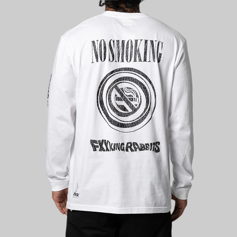 No Smoking Rabbit Long Sleeve - White - Image 3
