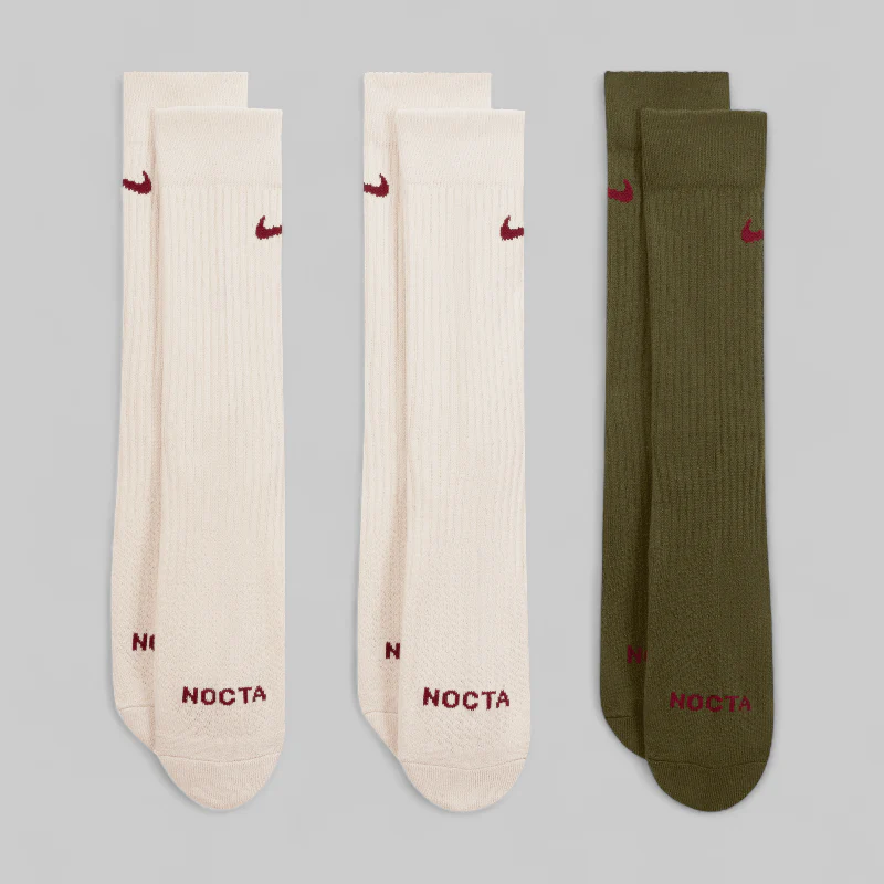 NOCTA Crew Sock (3 Pack) - Light Orewood Brown/ Cargo Khaki - Image 2