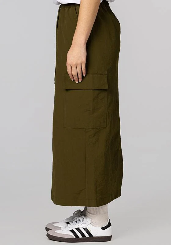 Nylon Cargo Midi Skirt - Flight Green - Image 4
